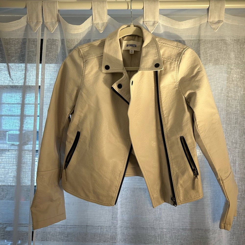 BB Dakota Ivory Leather Jacket
